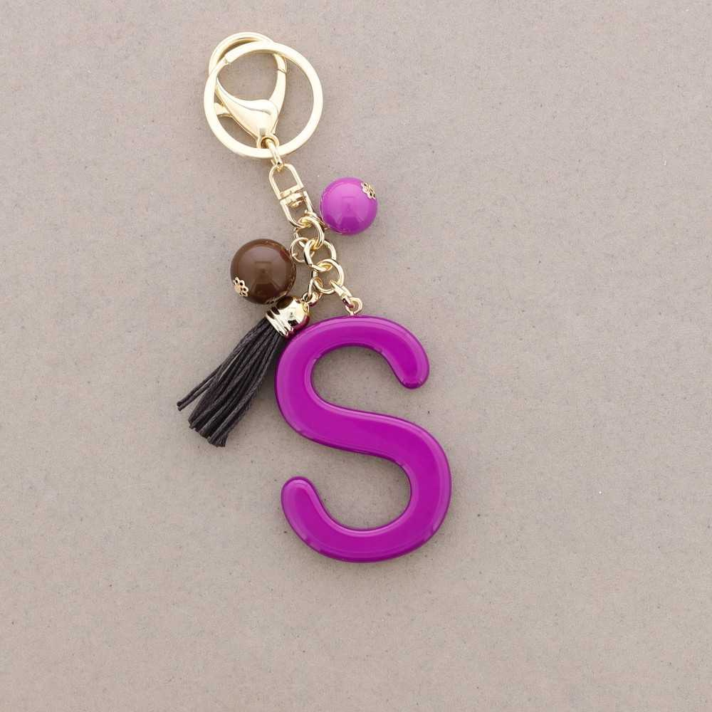 RESIN INITIAL LETTER S PENDANT KEYCHAIN