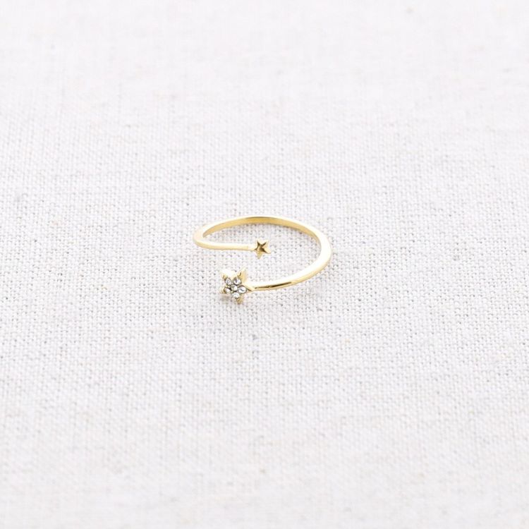 ANILLO ACERO ESTRELLA CRISTALES