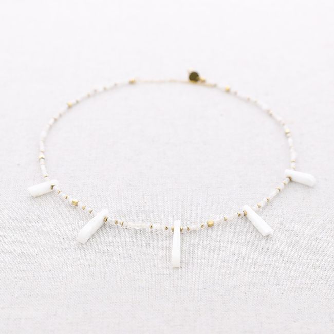 STEEL STONES SPIKED NECKLACE