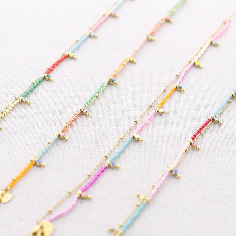 STEEL DOUBLE BEAD MIYUKI ANKLET 2