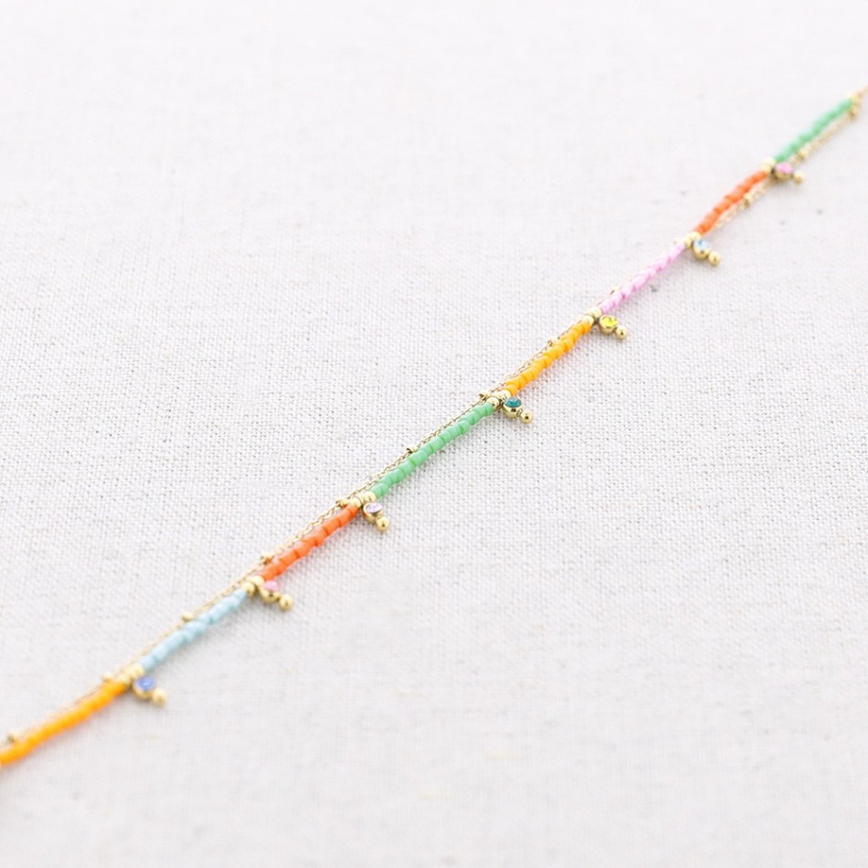 STEEL DOUBLE BEAD MIYUKI ANKLET