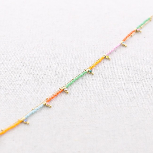 STEEL DOUBLE BEAD MIYUKI ANKLET