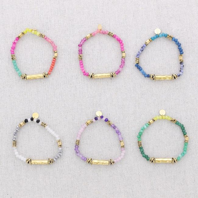 STEEL ELASTIC BRACELET WITH STONES