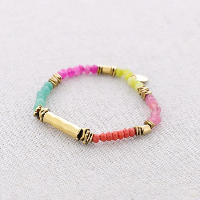 PULSERA ELÁSTICA ACERO PIEDRAS
