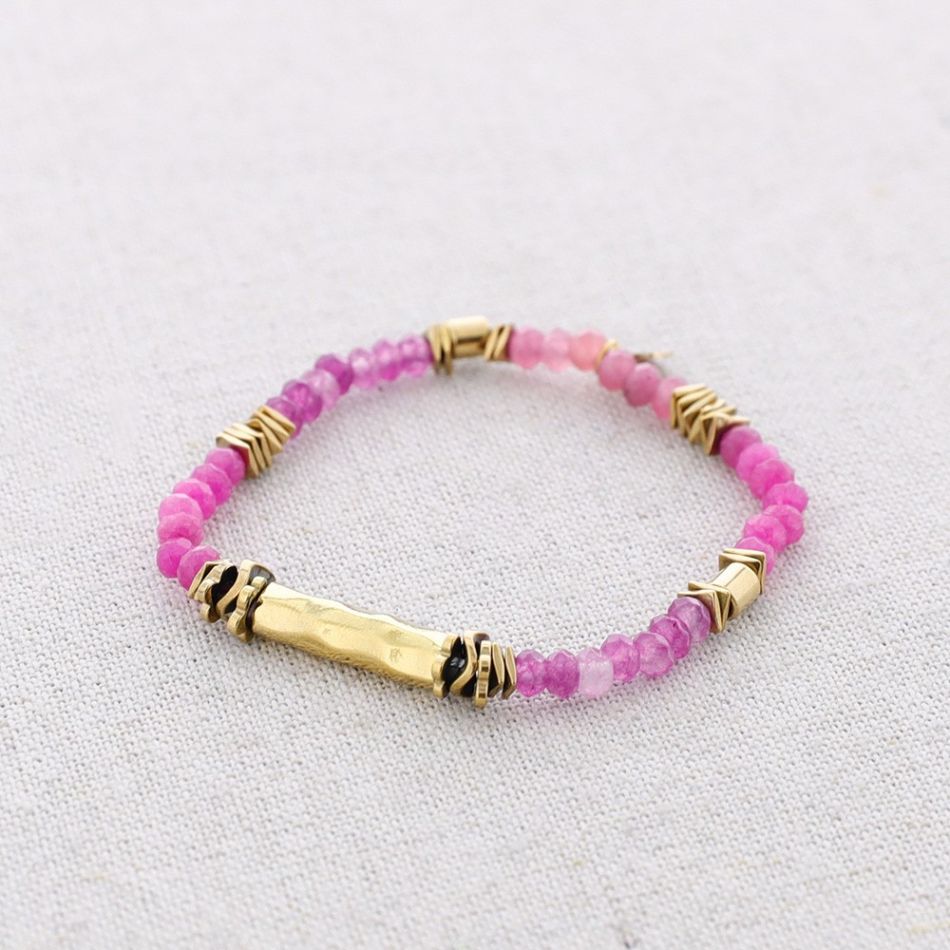 PULSERA ELÁSTICA ACERO PIEDRAS