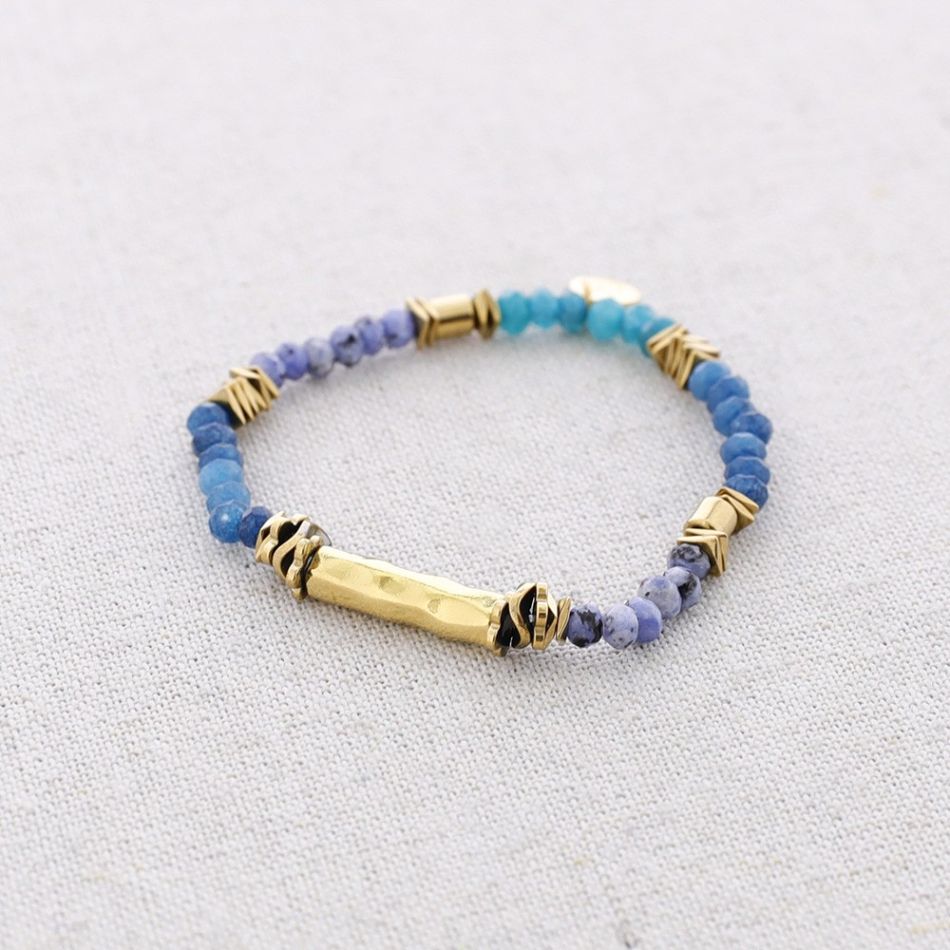 PULSERA ELÁSTICA ACERO PIEDRAS