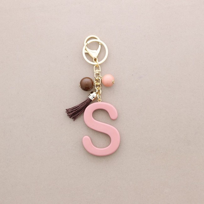 RESIN INITIAL LETTER S PENDANT KEYCHAIN
