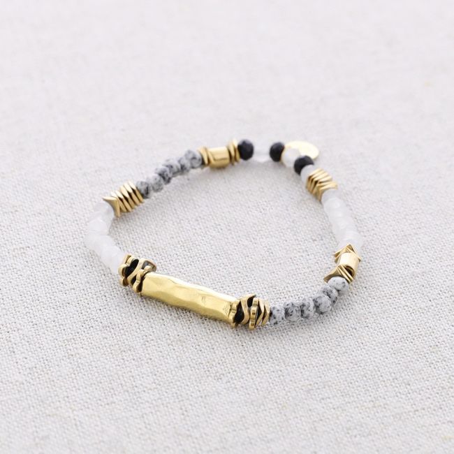 STEEL ELASTIC BRACELET WITH STONES