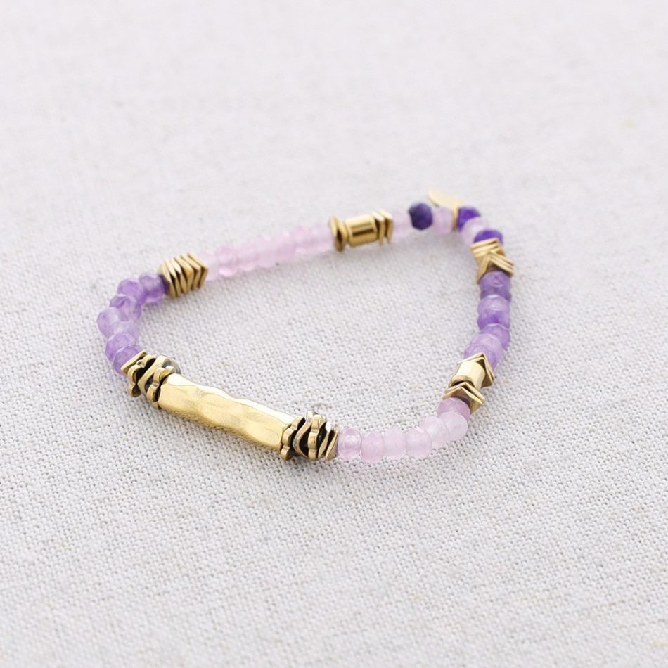 STEEL ELASTIC BRACELET WITH STONES