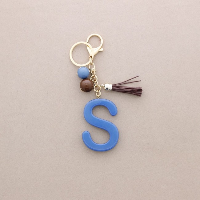 RESIN INITIAL LETTER S PENDANT KEYCHAIN