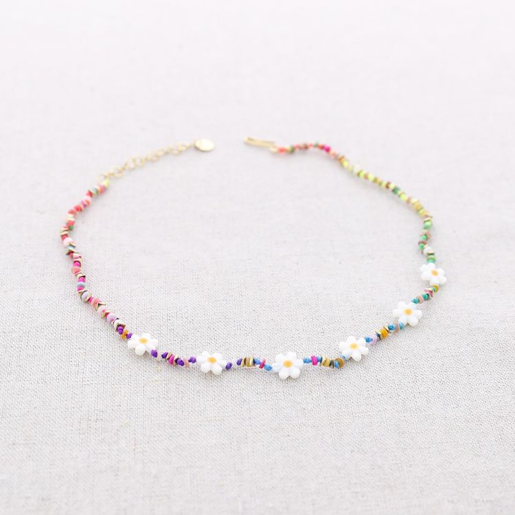 STEEL DAISIES NACRE NECKLACE