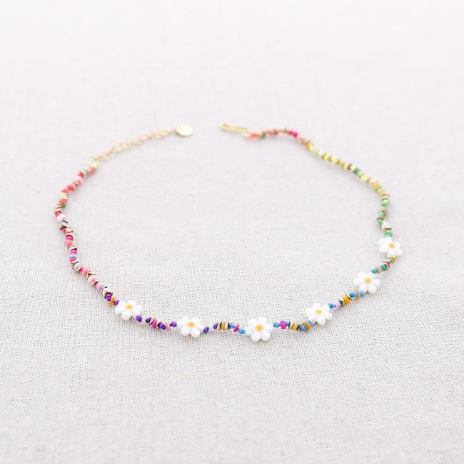 STEEL DAISIES NACRE NECKLACE