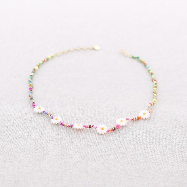 STEEL DAISIES NACRE NECKLACE