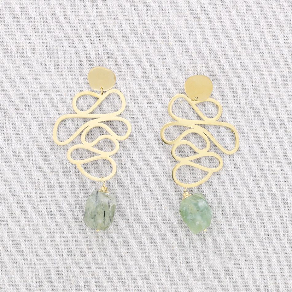 PENDIENTES ACERO FILIGRANA PIEDRA