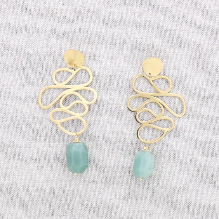 PENDIENTES ACERO FILIGRANA PIEDRA
