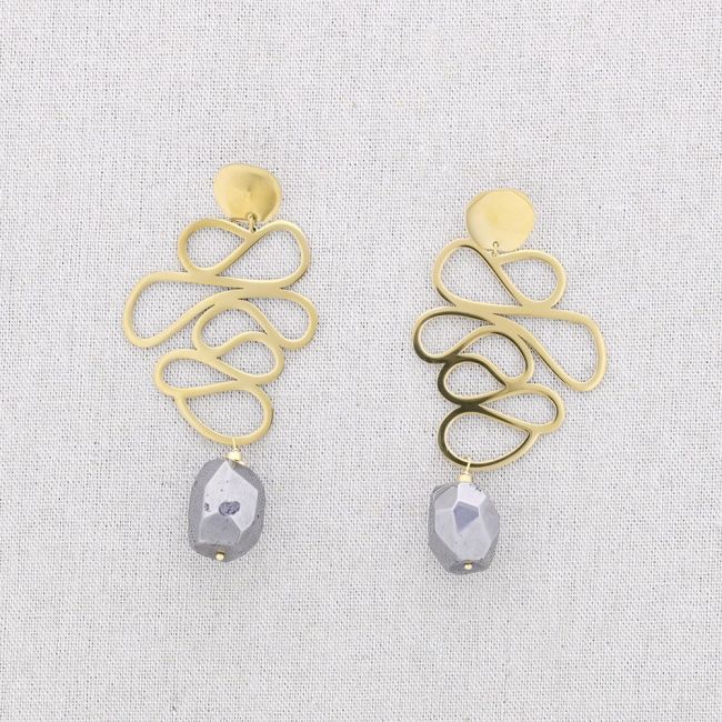 PENDIENTES ACERO FILIGRANA PIEDRA