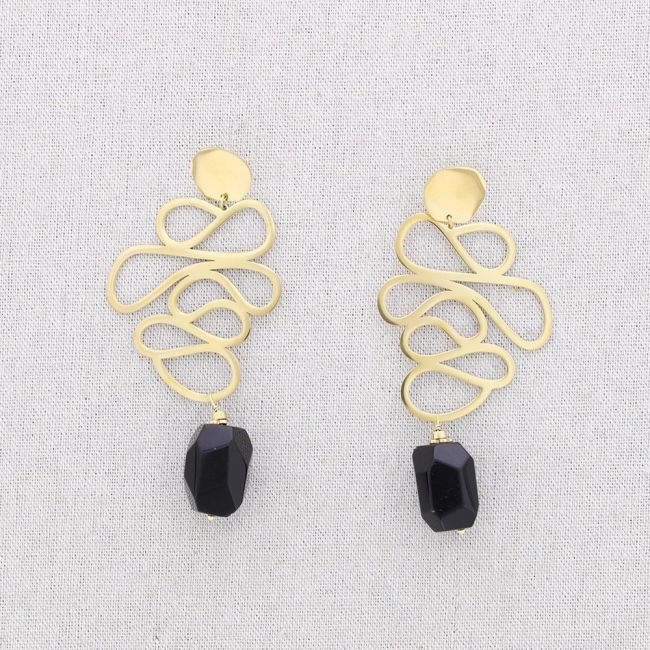 PENDIENTES ACERO FILIGRANA PIEDRA