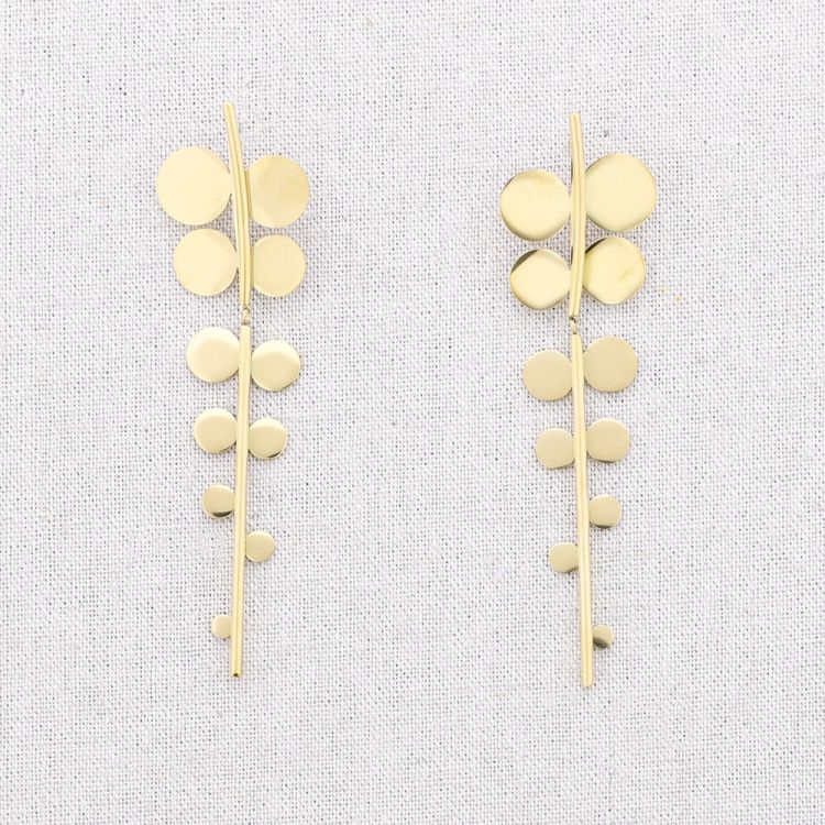 PENDIENTES ACERO DOBLE RAMITA