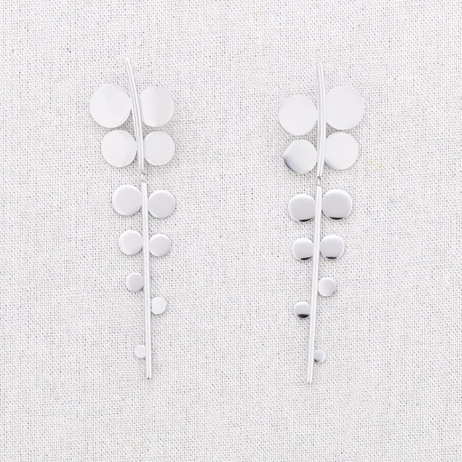 DOUBLE TWIG STEEL EARRINGS
