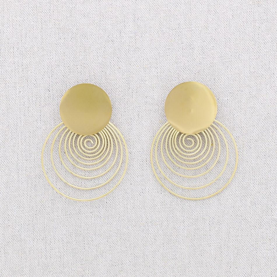 PENDIENTES ACERO COLGANTE ESPIRAL