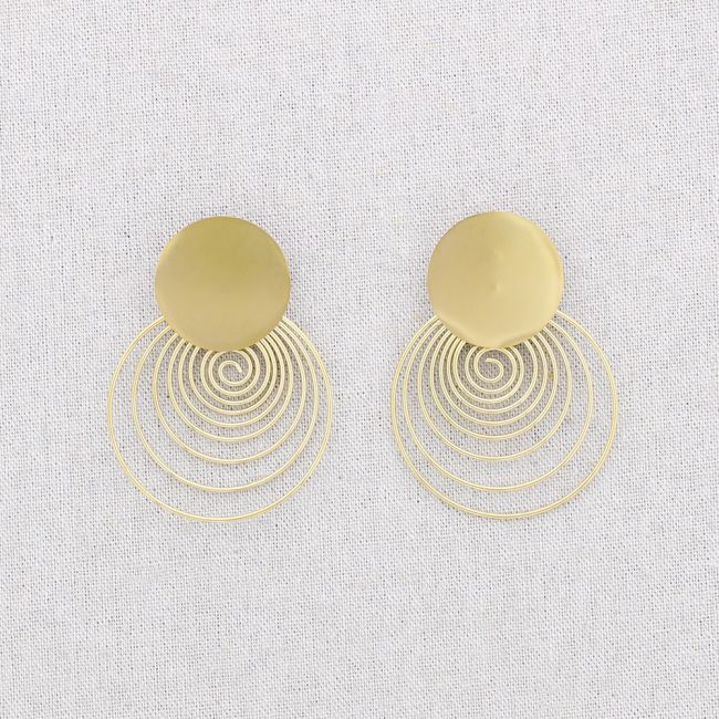 PENDIENTES ACERO COLGANTE ESPIRAL