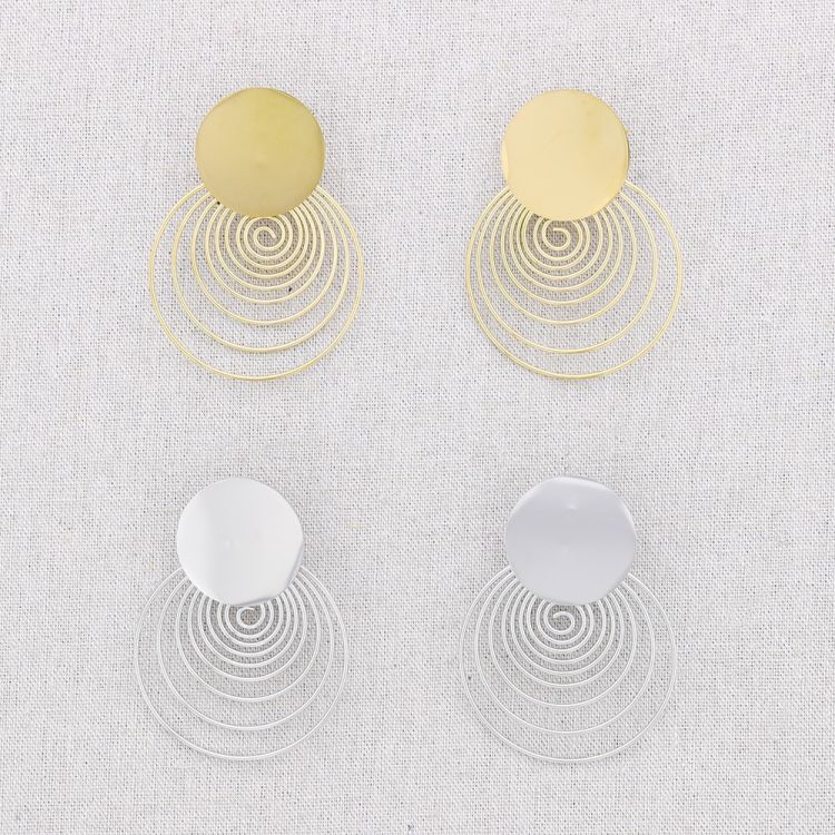 PENDIENTES ACERO COLGANTE ESPIRAL 2