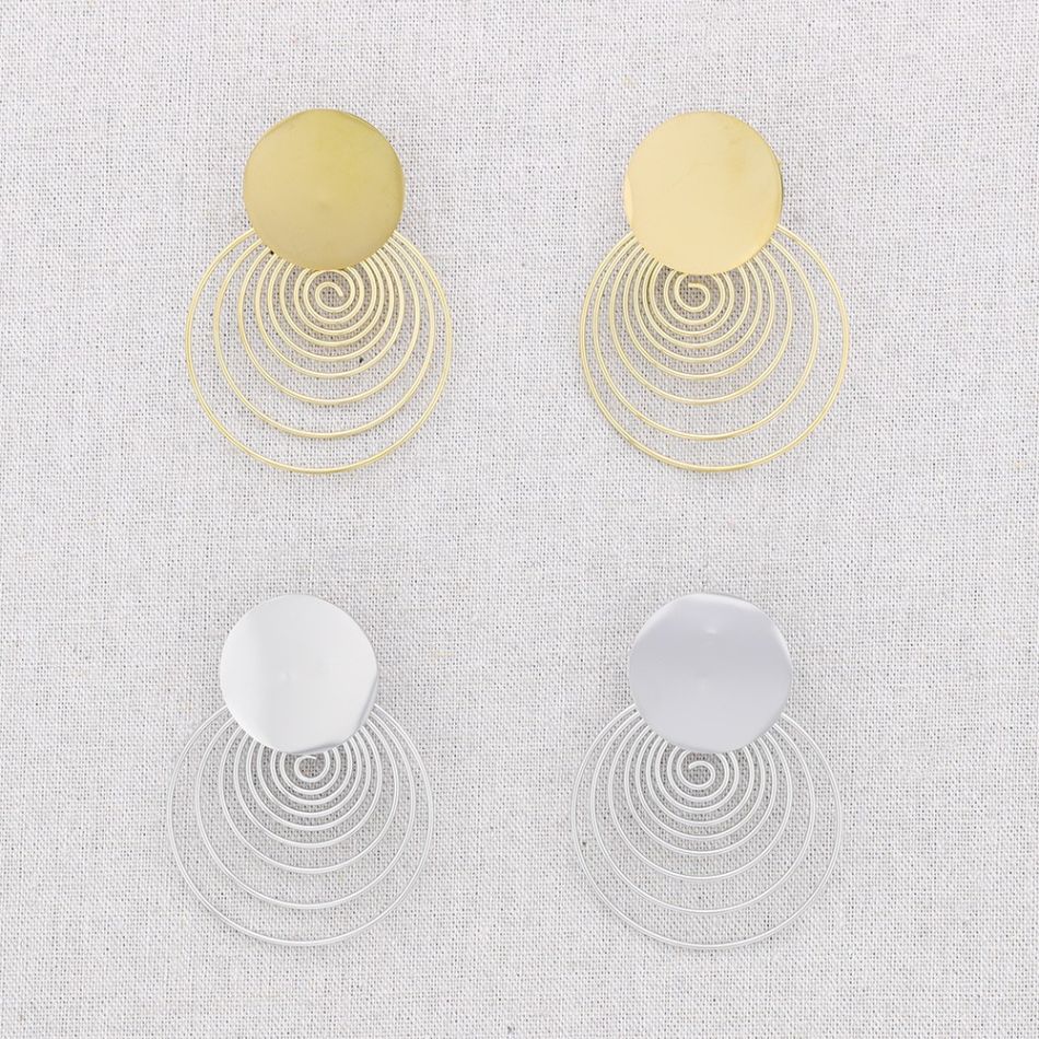 SPIRAL PENDANT STEEL EARRINGS