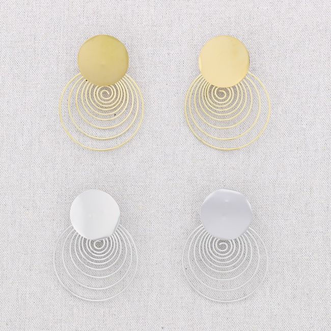 PENDIENTES ACERO COLGANTE ESPIRAL