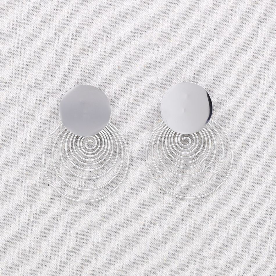 SPIRAL PENDANT STEEL EARRINGS