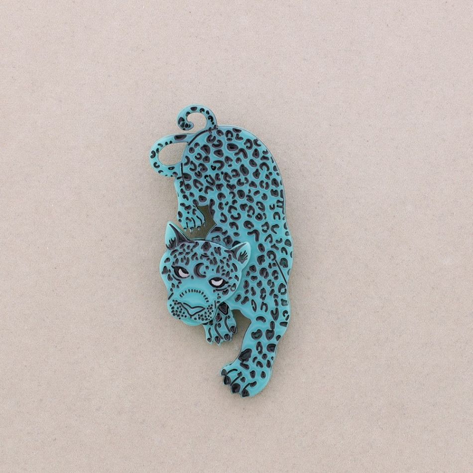 BROCHE LEOPARDO RESINA