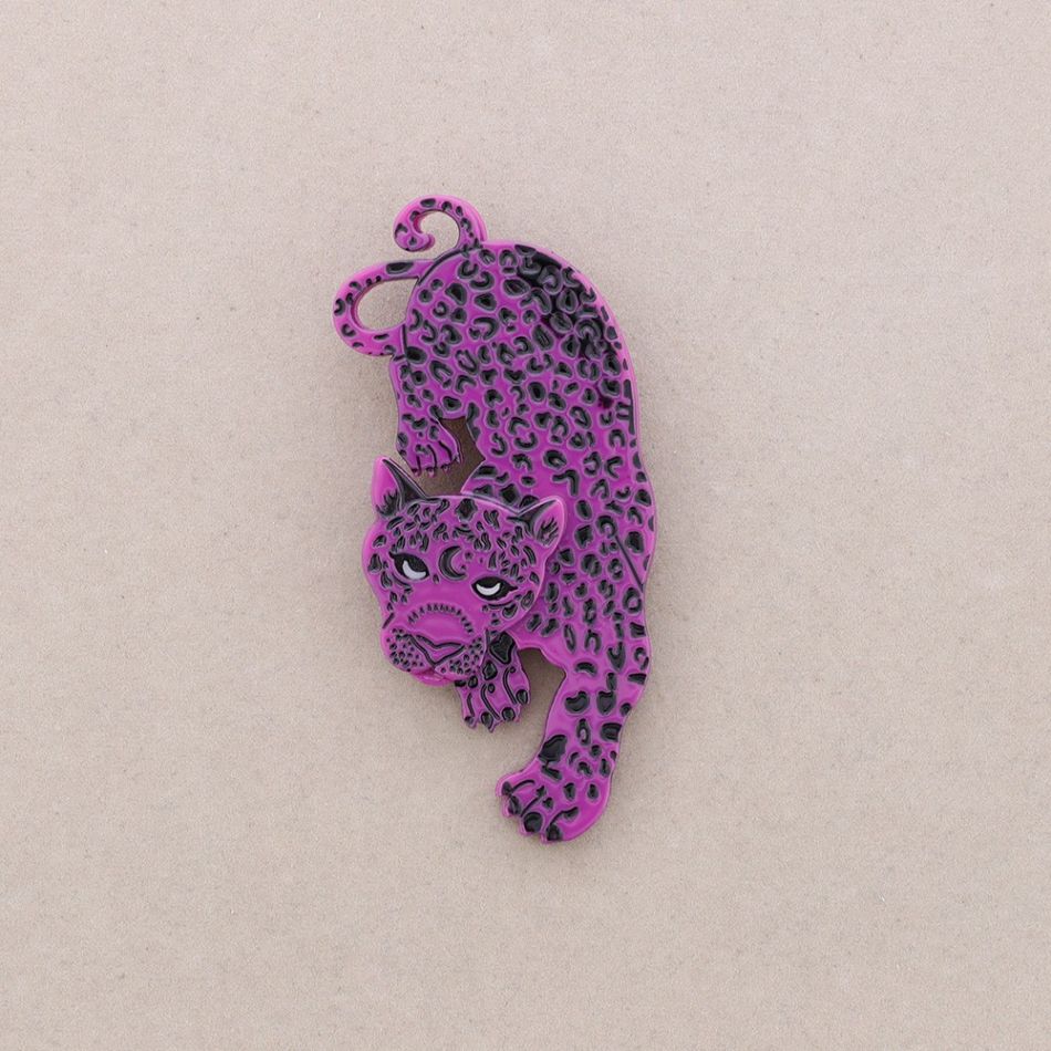 BROCHE LEOPARDO RESINA