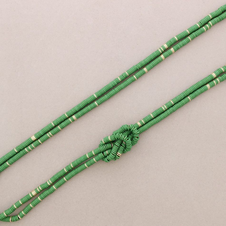 LONG DOUBLE KNOT NECKLACE WITH RESIN BEADS