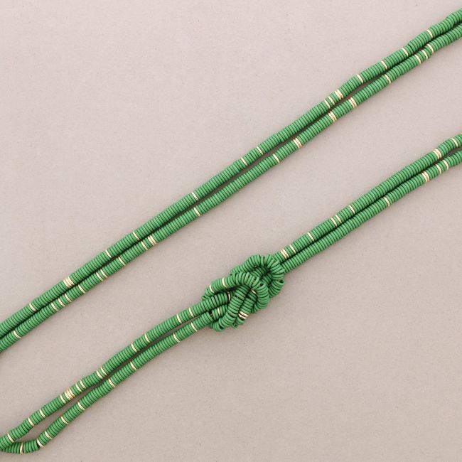 LONG DOUBLE KNOT NECKLACE WITH RESIN BEADS