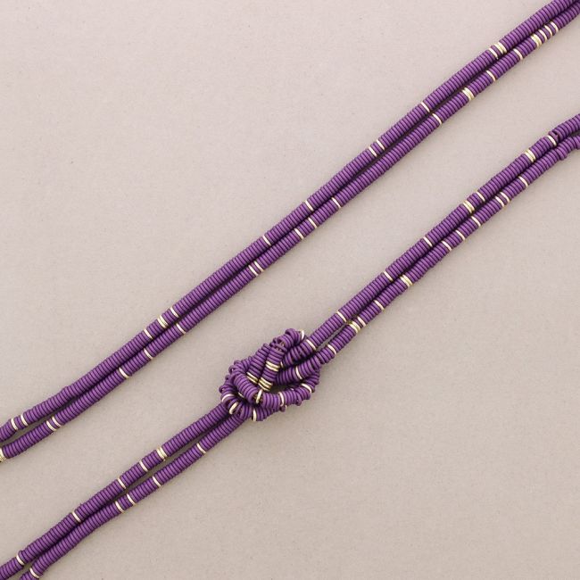 LONG DOUBLE KNOT NECKLACE WITH RESIN BEADS