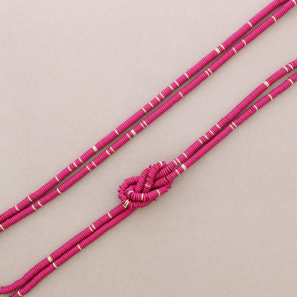 COLLAR LARGO DOBLE NUDO CUENTAS RESINA