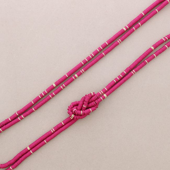 LONG DOUBLE KNOT NECKLACE WITH RESIN BEADS