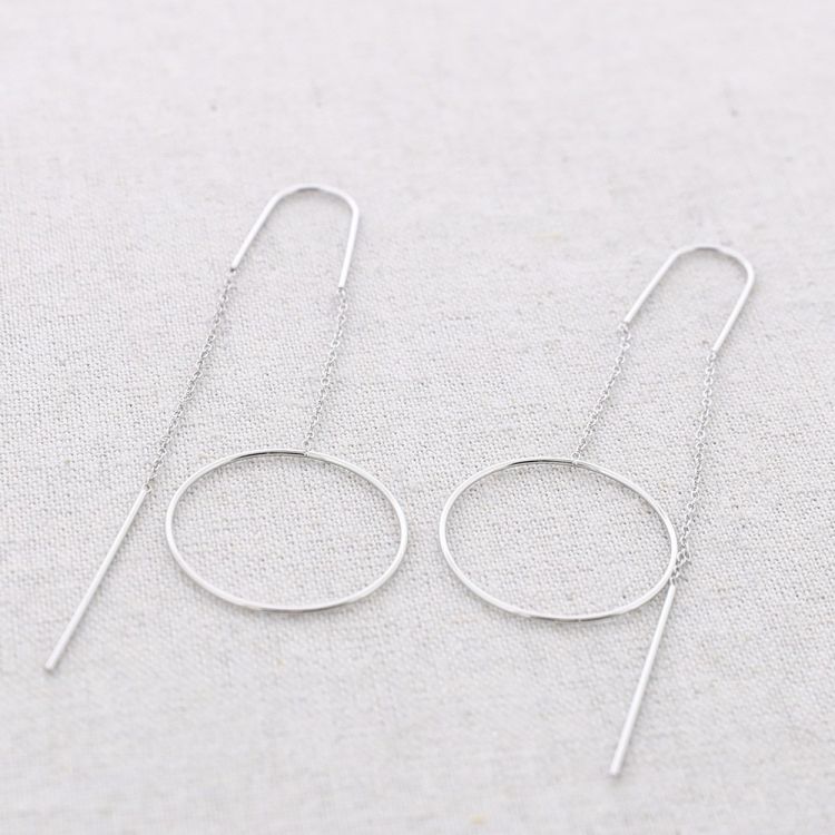 PENDIENTES ACERO COLGANTE CÍRCULO ACERO