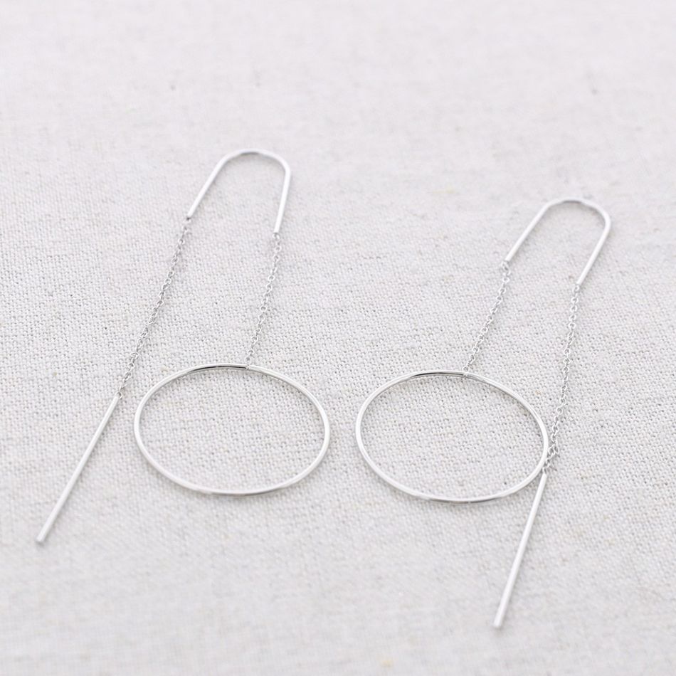 STEEL CIRCLE PENDANT EARRINGS