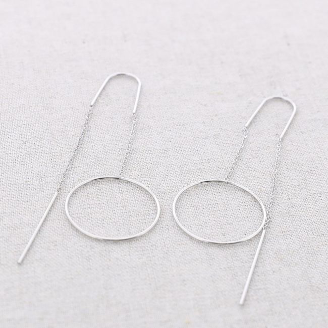 PENDIENTES ACERO COLGANTE CÍRCULO ACERO
