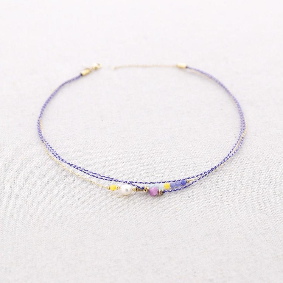 STEEL WIRE STONES NECKLACE