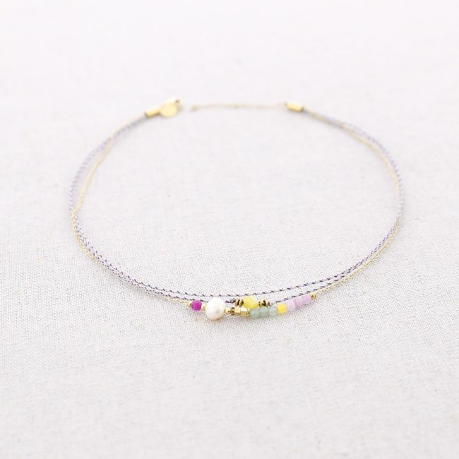STEEL WIRE STONES NECKLACE
