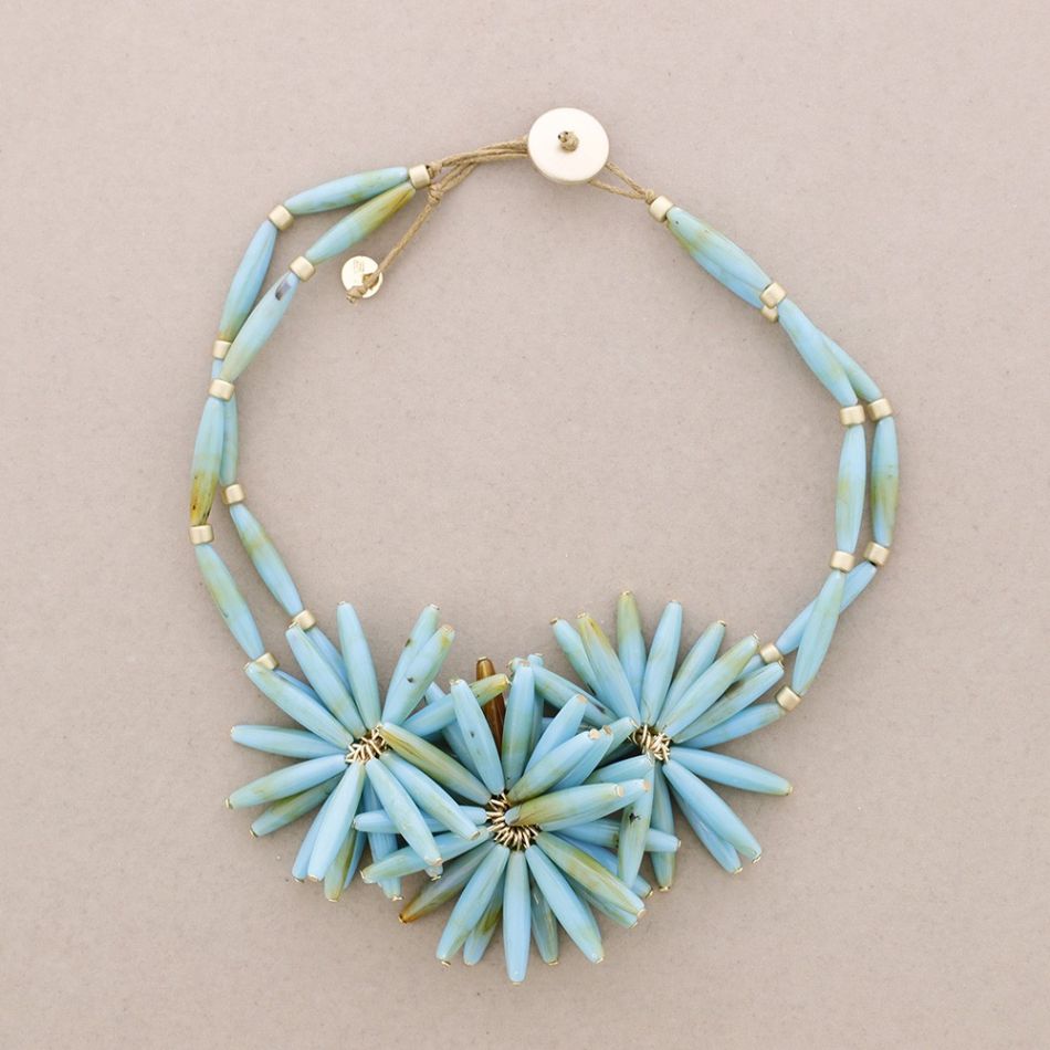 RESIN THREE FLOWER NECKLACE