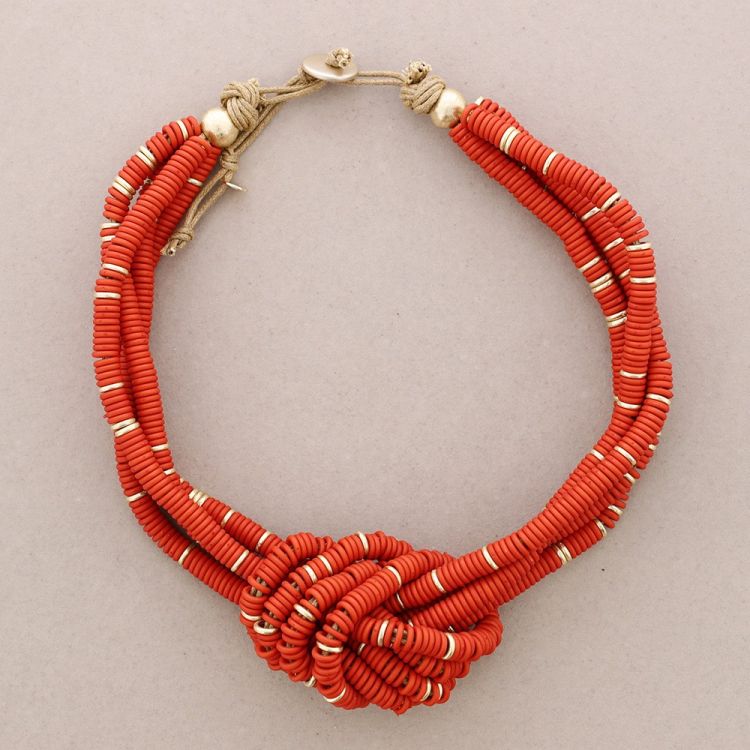 RESIN BEAD KNOT NECKLACE
