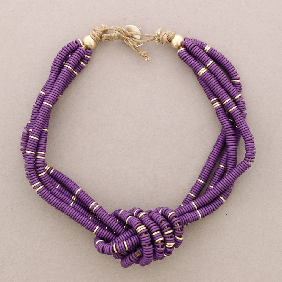 RESIN BEAD KNOT NECKLACE