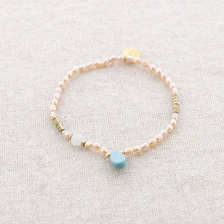 PULSERA ELÁSTICA ACERO PERLAS CULTIVADAS