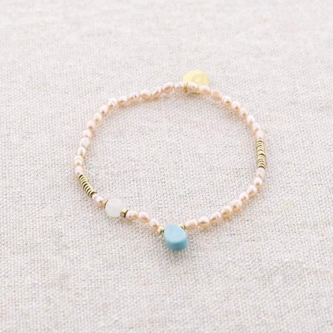 ELASTIC STEEL BRACELET WITH CULTURED PEARLS