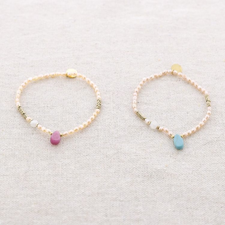 PULSERA ELÁSTICA ACERO PERLAS CULTIVADAS 2