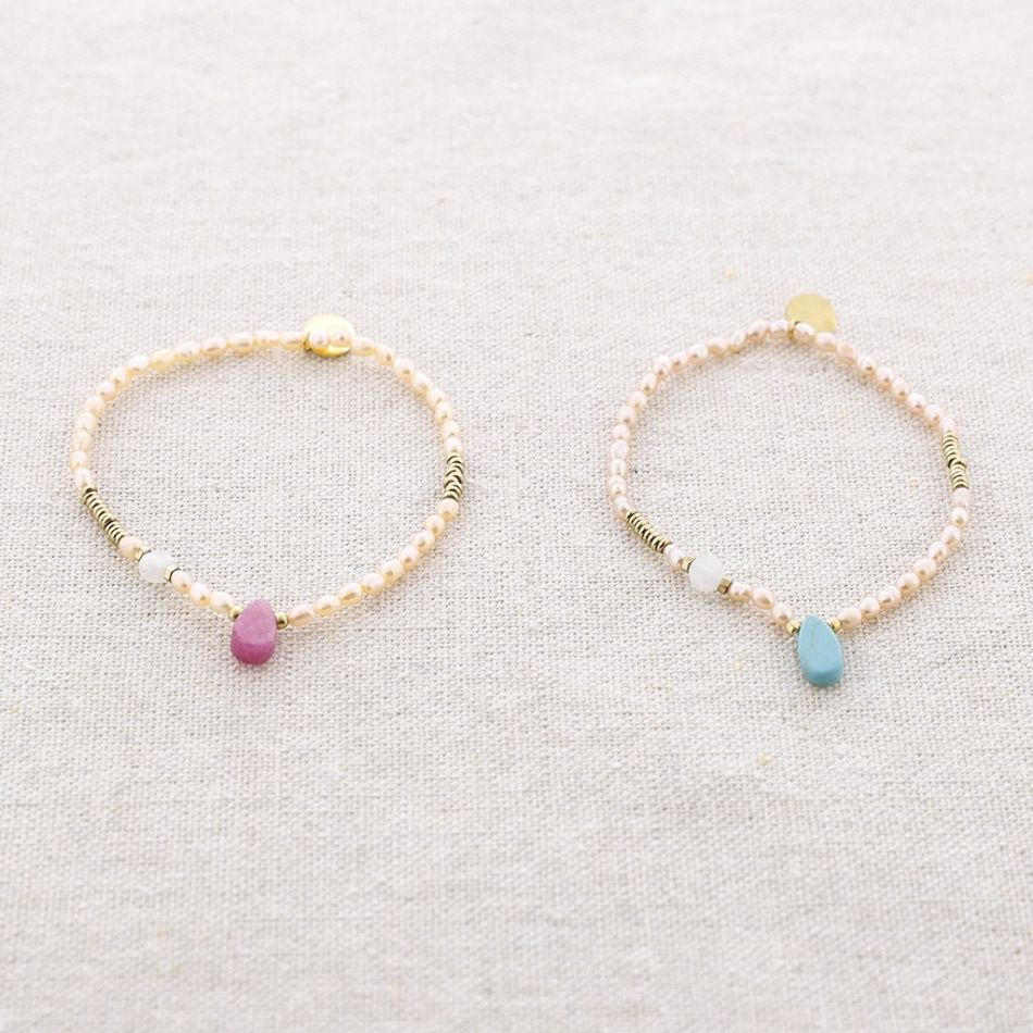ELASTIC STEEL BRACELET WITH CULTURED PEARLS