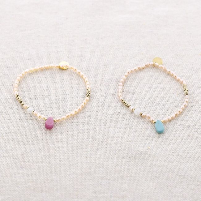 PULSERA ELÁSTICA ACERO PERLAS CULTIVADAS