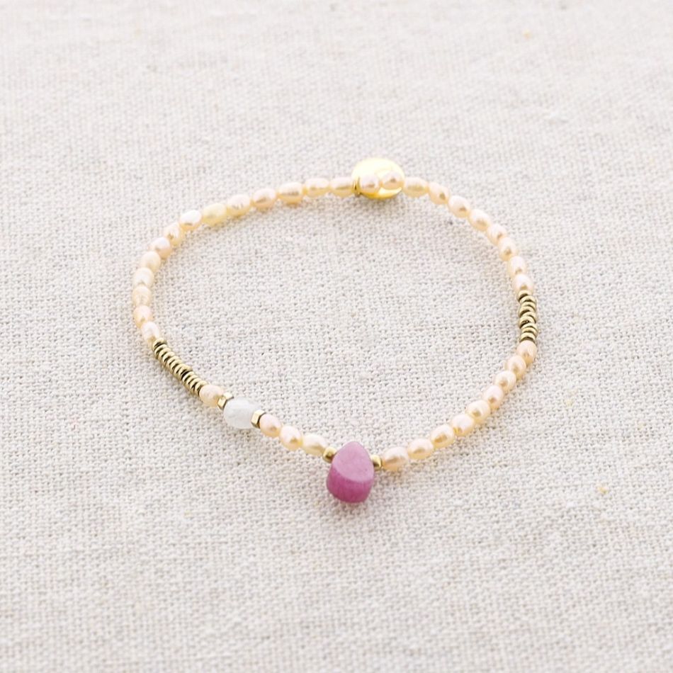 ELASTIC STEEL BRACELET WITH CULTURED PEARLS
